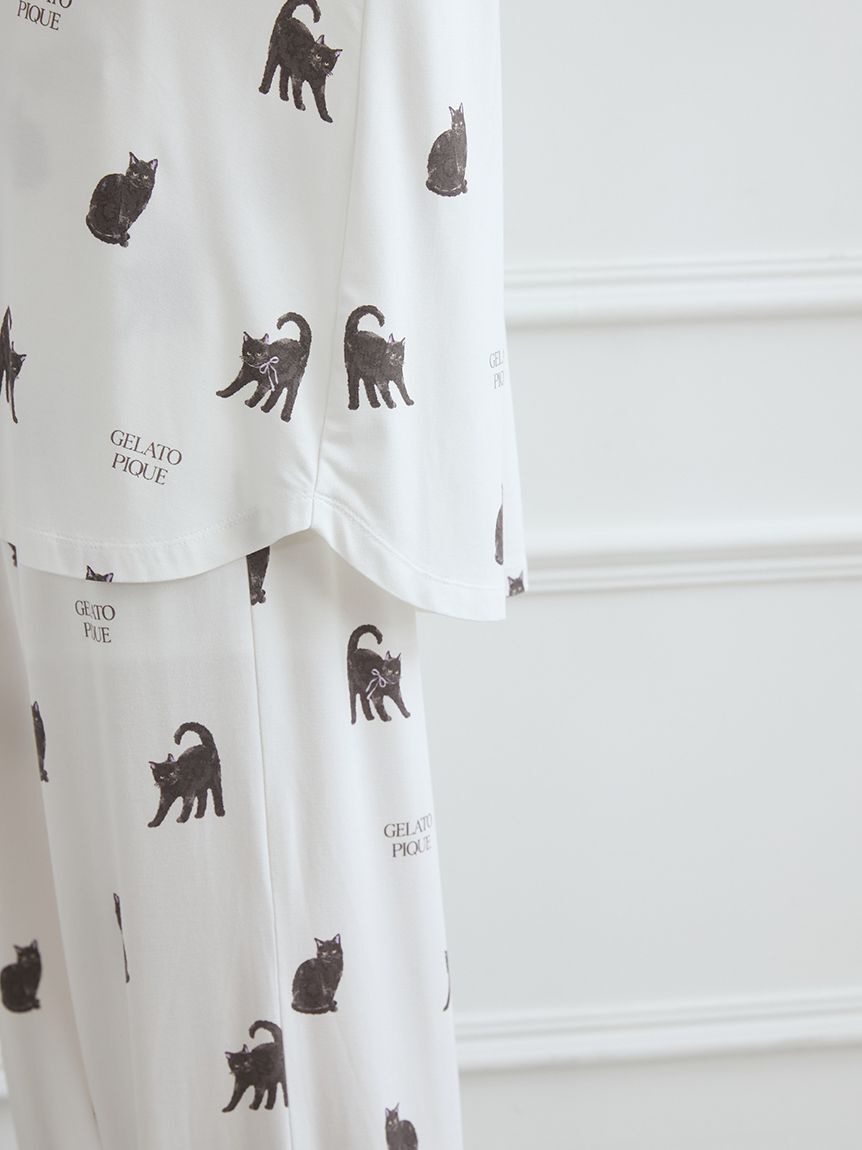 gelato pique「CAT総柄シャツ」|ルームウェア|