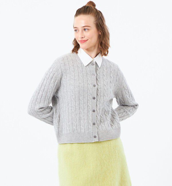 MACKINTOSH PHILOSOPHY「ウールカシミヤケーブルカーディガン」|ニット・セーター|グレー