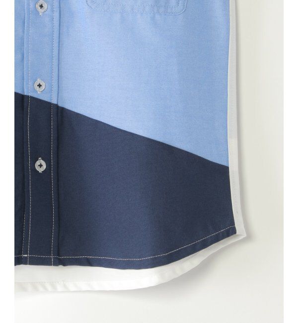 ikka kids「アシメ切り替え半袖シャツ（120~160cm）」|シャツ・ブラウス|