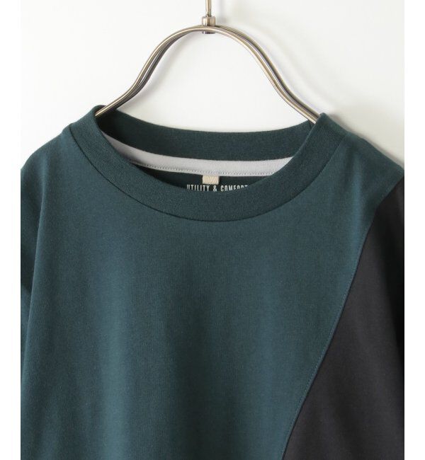 ikka kids「【親子おそろい】斜め切り替えブロックスT（120~160cm）」|Tシャツ・カットソー|