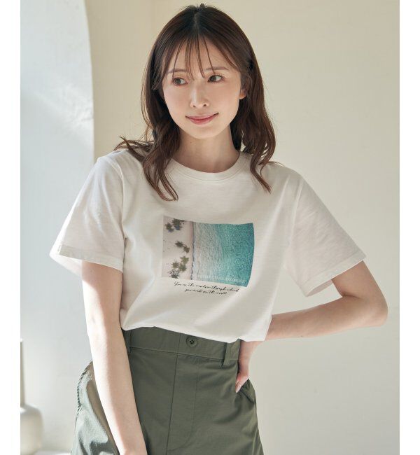 ikka「【雑誌InRed5月号掲載】ロゴフォトプリントTシャツ」|Tシャツ・カットソー|ホワイト