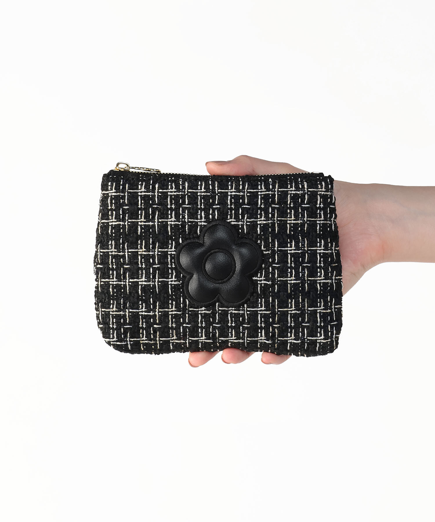 MARY QUANT「パディングデイジーツイード 舟型ティッシュケース」|ポーチ|