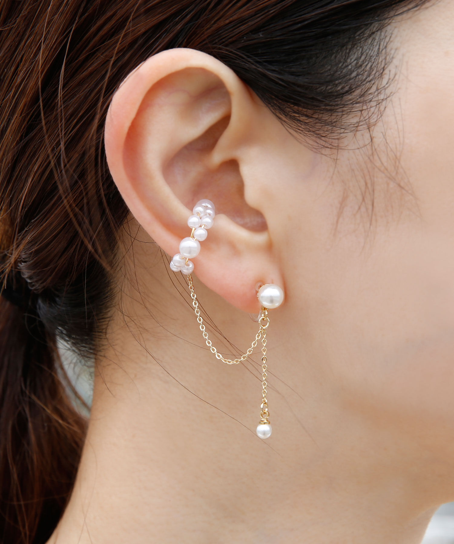 colleca la「パールイヤカフ&times;パール樹脂イヤリング」|イヤーカフ|