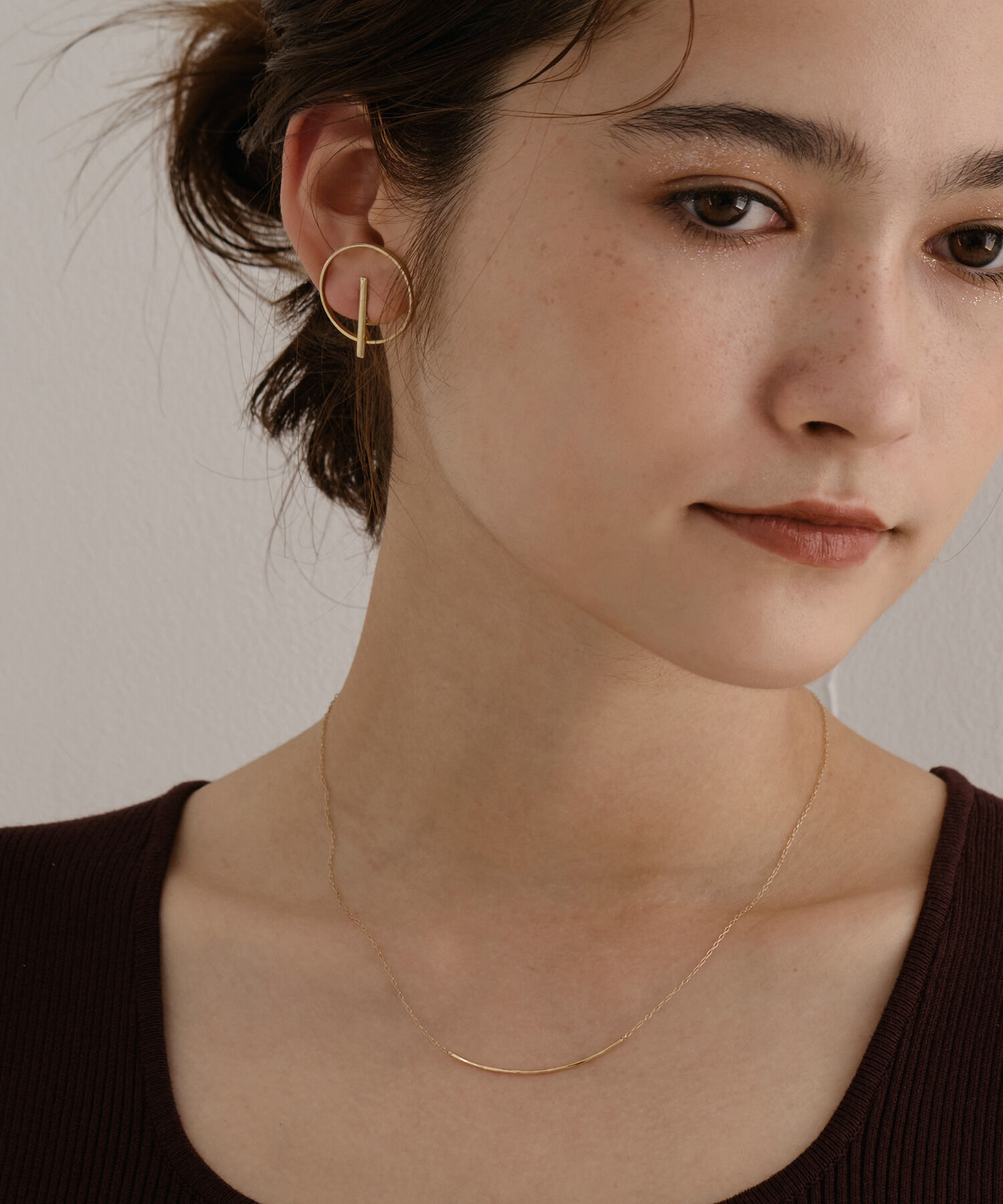 JUPITER「【K10】ラインバーネックレス/ゴールド/全長45㎝」|ネックレス|