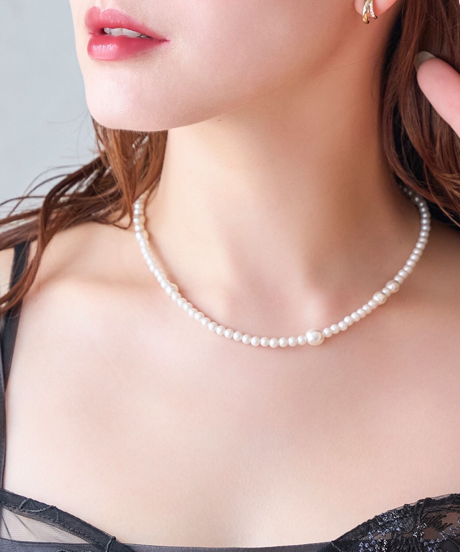 Phoebe「≪雑誌掲載≫【金属アレルギー対応】クラスアップパールネックレス」|ネックレス|