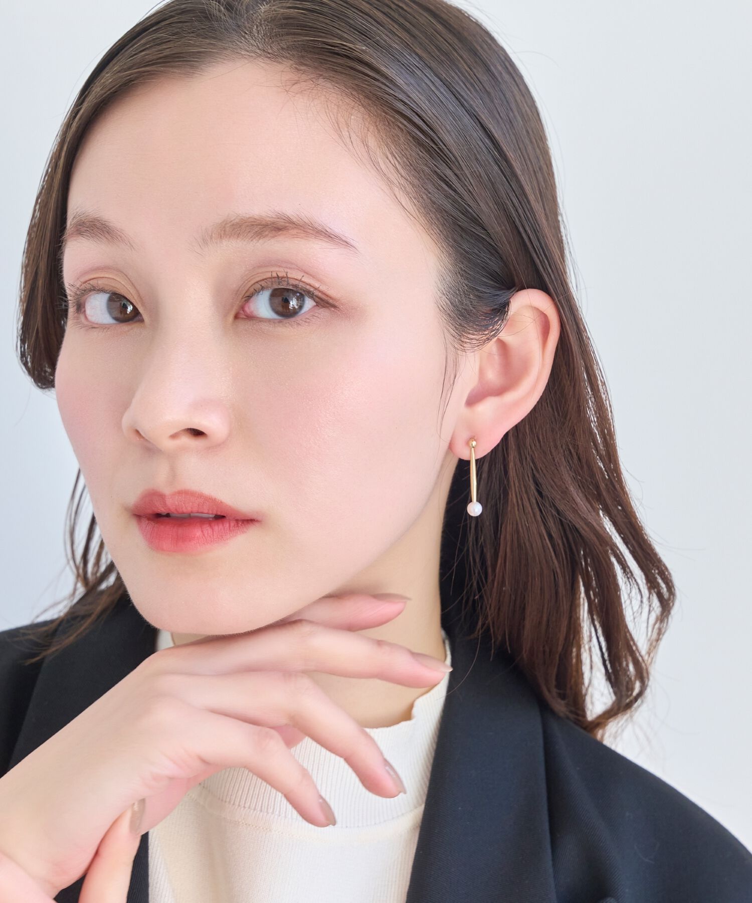 Phoebe「3wayロングメタルパールピアス」|ピアス|