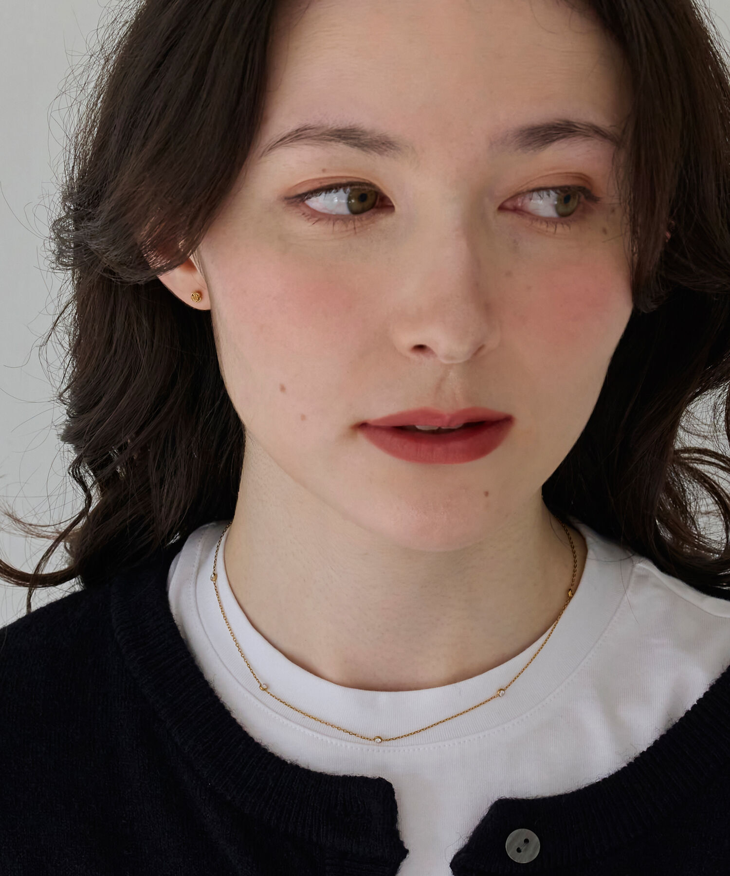 Phoebe「【金属アレルギー対応】ステーションビジューチョーカー/サージカルステンレス/38cm～43cm」|ネックレス|