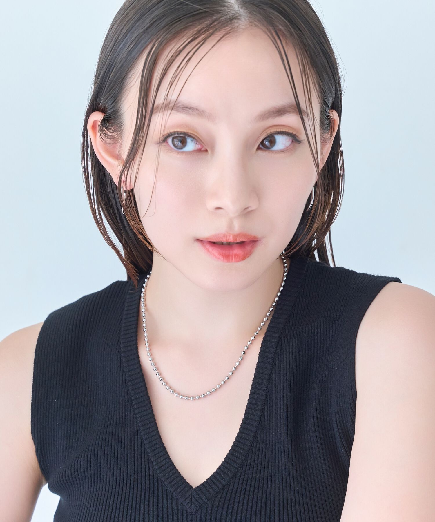 Phoebe「【金属アレルギー対応】ドットラインチョーカー　シルバー/ニッケルフリー/41.5cm」|ネックレス|