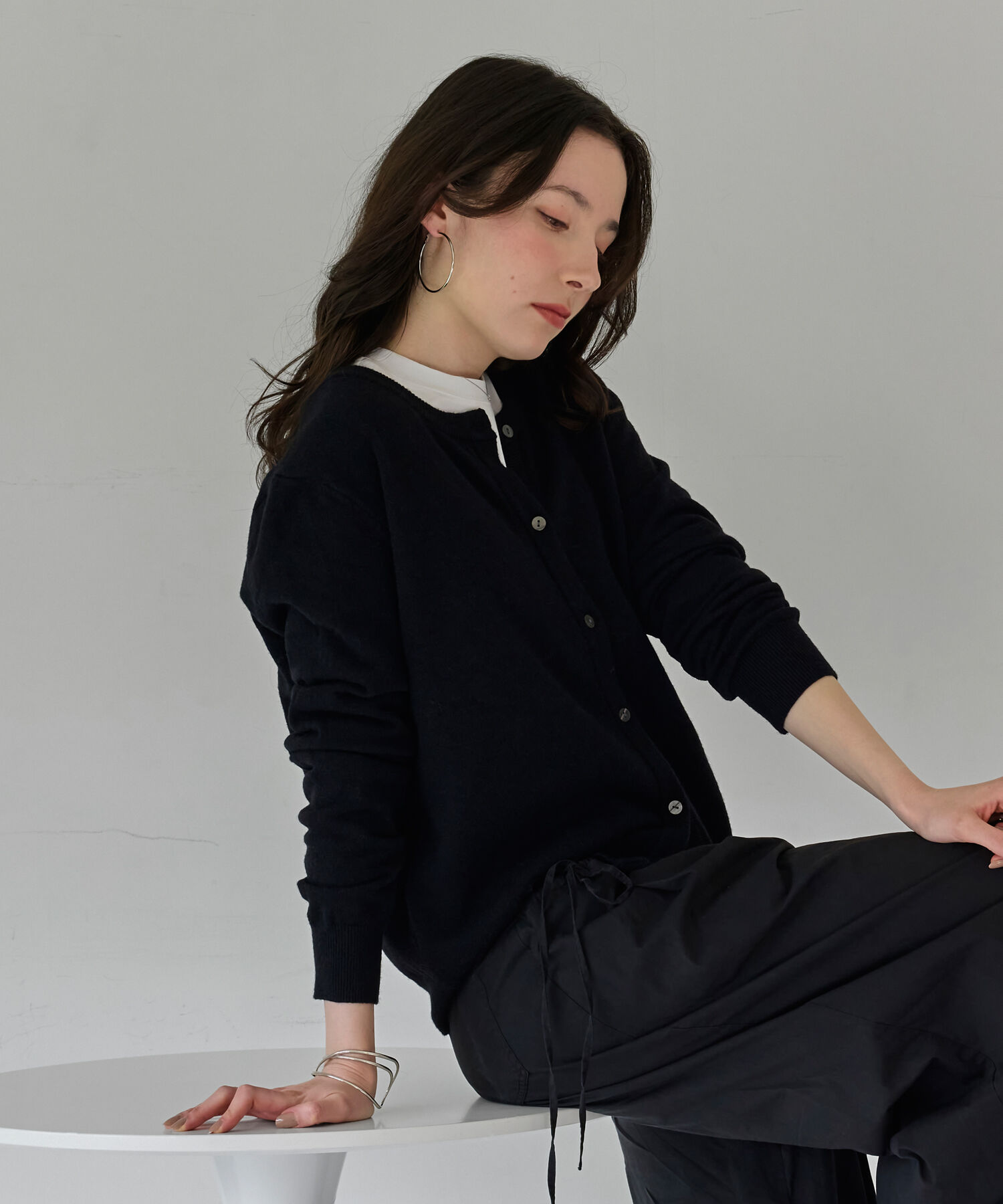 Phoebe「【金属アレルギー対応】ライトフープビッグピアス　シルバー/ステンレス/大振り」|ピアス|