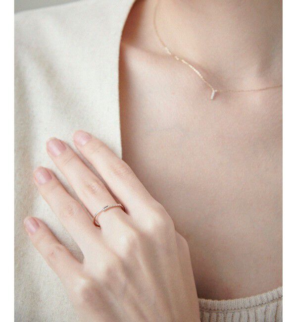 ete「［レイヤード］K10YG ダイヤモンド リング」|リング|