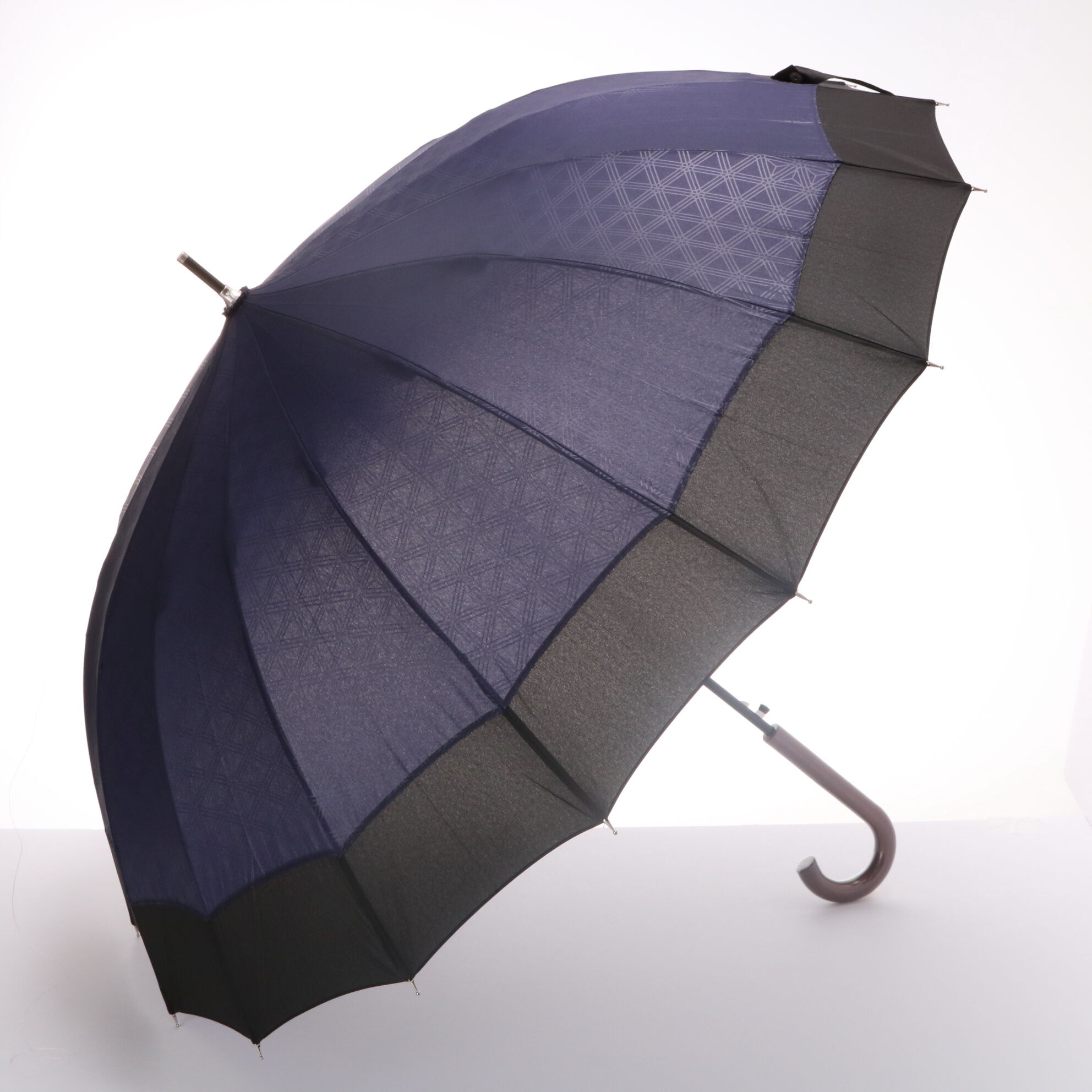 BACKYARD FAMILY「傘 16本骨 和傘 サントス santos 蛇の目 縁 伝統柄 着物 定番 雨傘 蛇の目風和傘」|傘|ブルー1