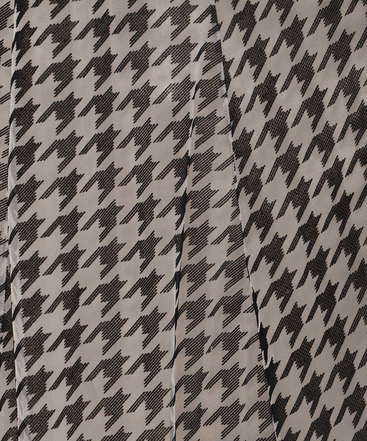 アンドクチュール「ウエストリブチュール千鳥フロッキーロングスカート」|フレア|