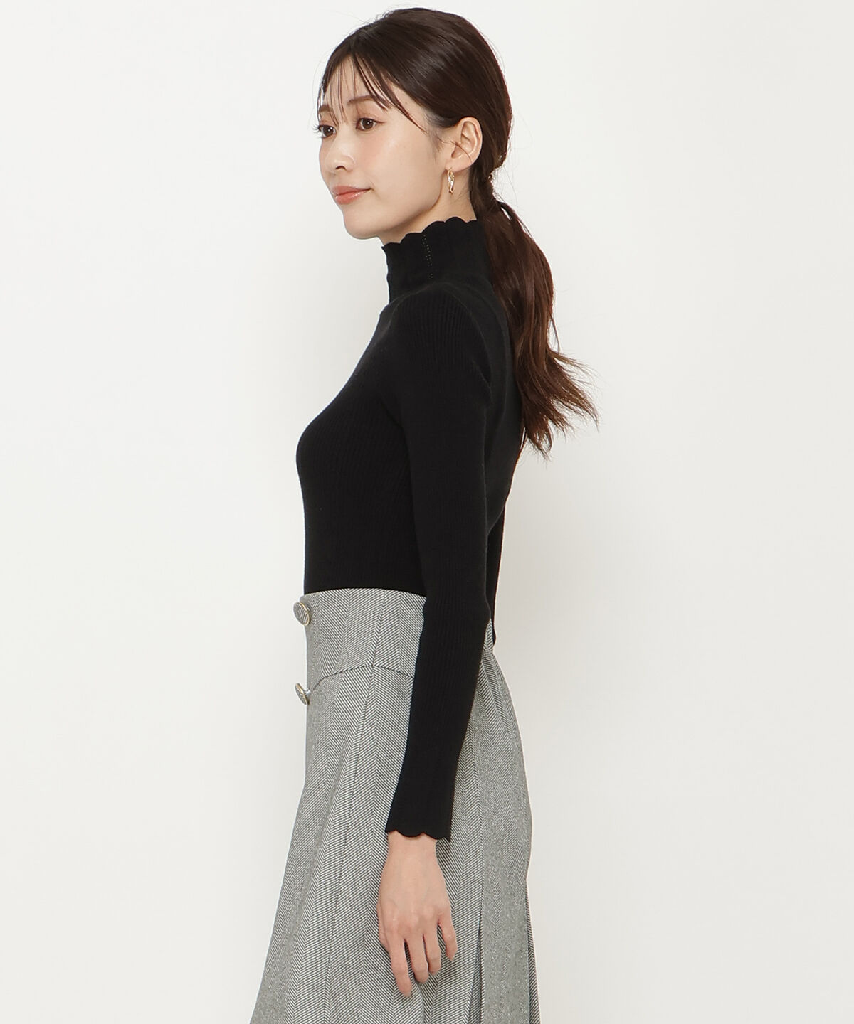アンドクチュール「スカラハイネックニットプルオーバー」|ニット・セーター|