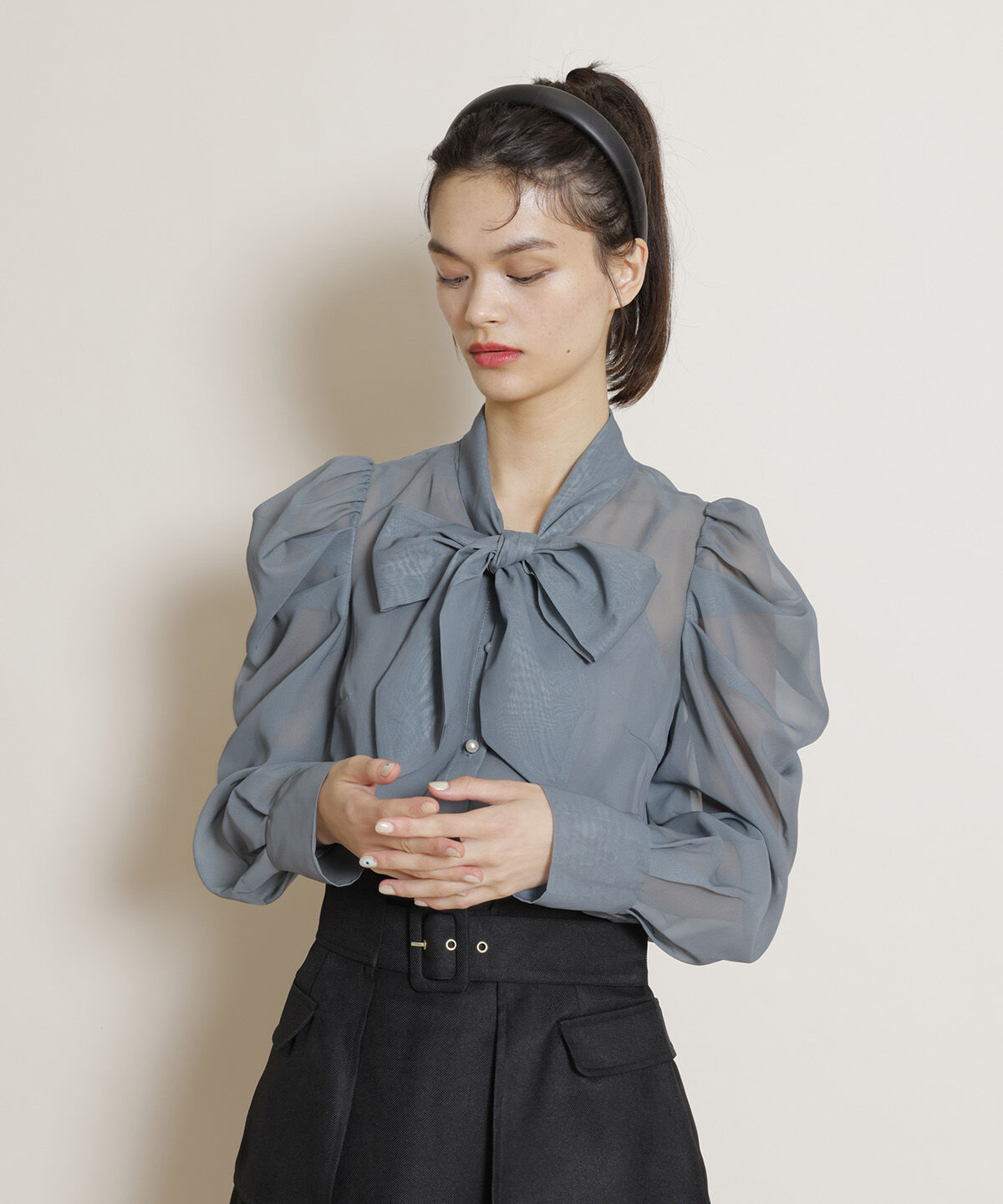 REDYAZEL「オリジナル総柄プリントブラウス」|シャツ・ブラウス|グリーン