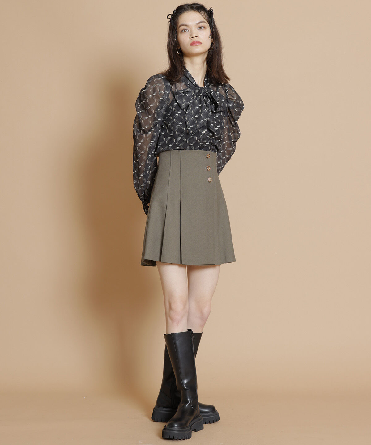 REDYAZEL「オリジナル総柄プリントブラウス」|シャツ・ブラウス|