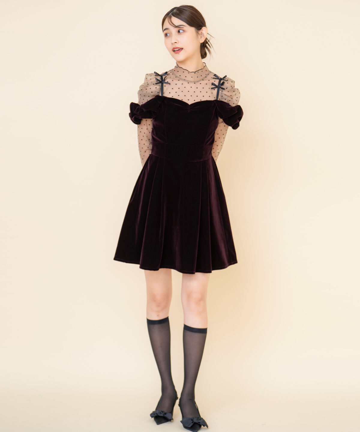 REDYAZEL「2wayショルダーフレアミニワンピース」|ワンピース|