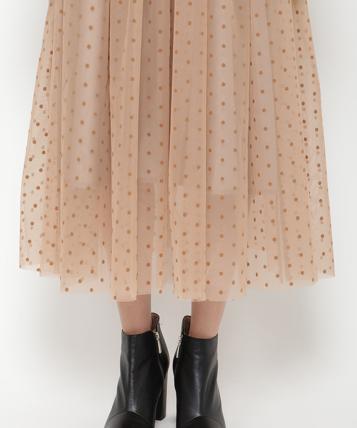 REDYAZEL「ドットチュールフレアスカート」|フレア|