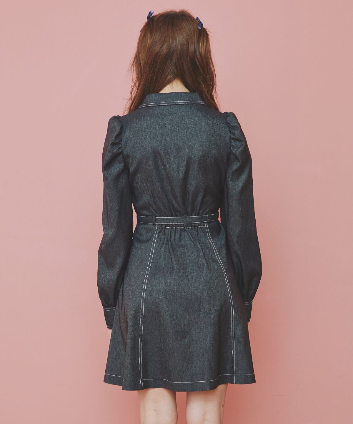 REDYAZEL「デニムライクミニシャツワンピース」|ワンピース|
