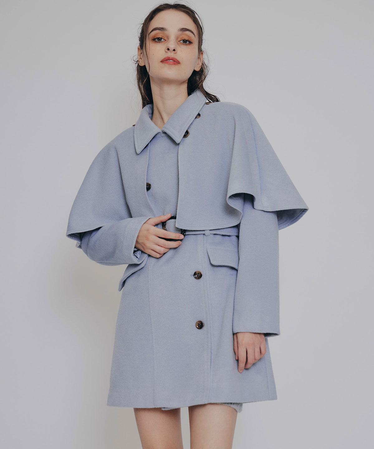 REDYAZEL「マルチWAYケープファーショートコート」|ステンカラーコート|