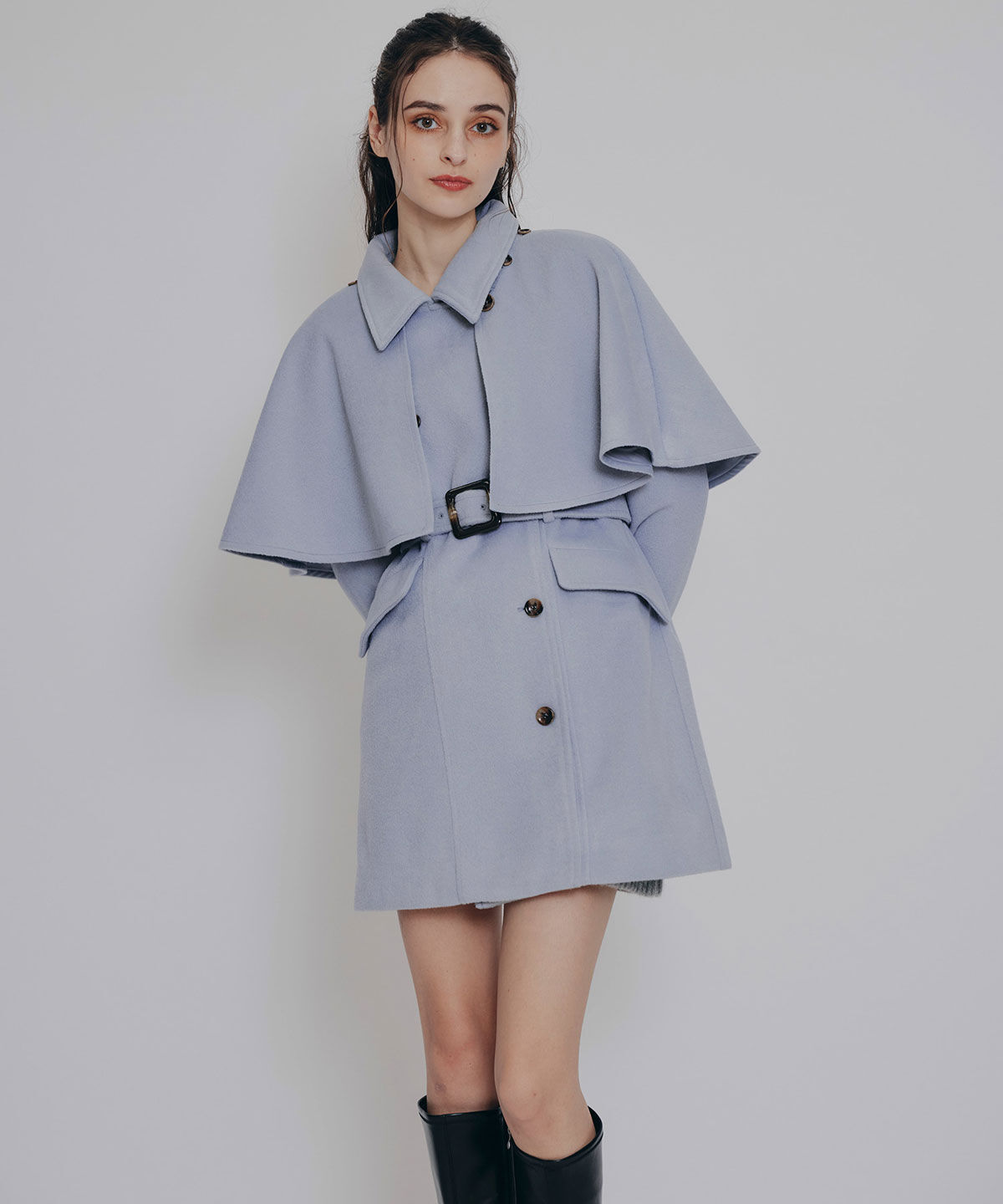 REDYAZEL「マルチWAYケープファーショートコート」|ステンカラーコート|