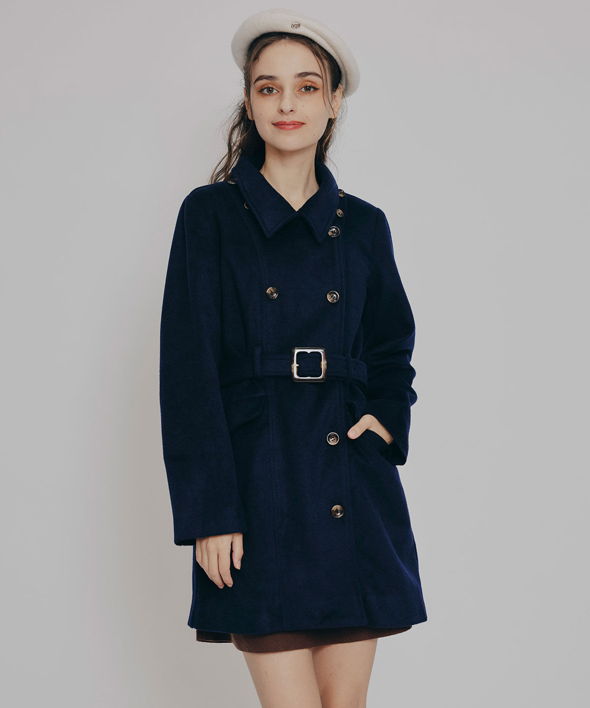 REDYAZEL「マルチWAYケープファーショートコート」|ステンカラーコート|