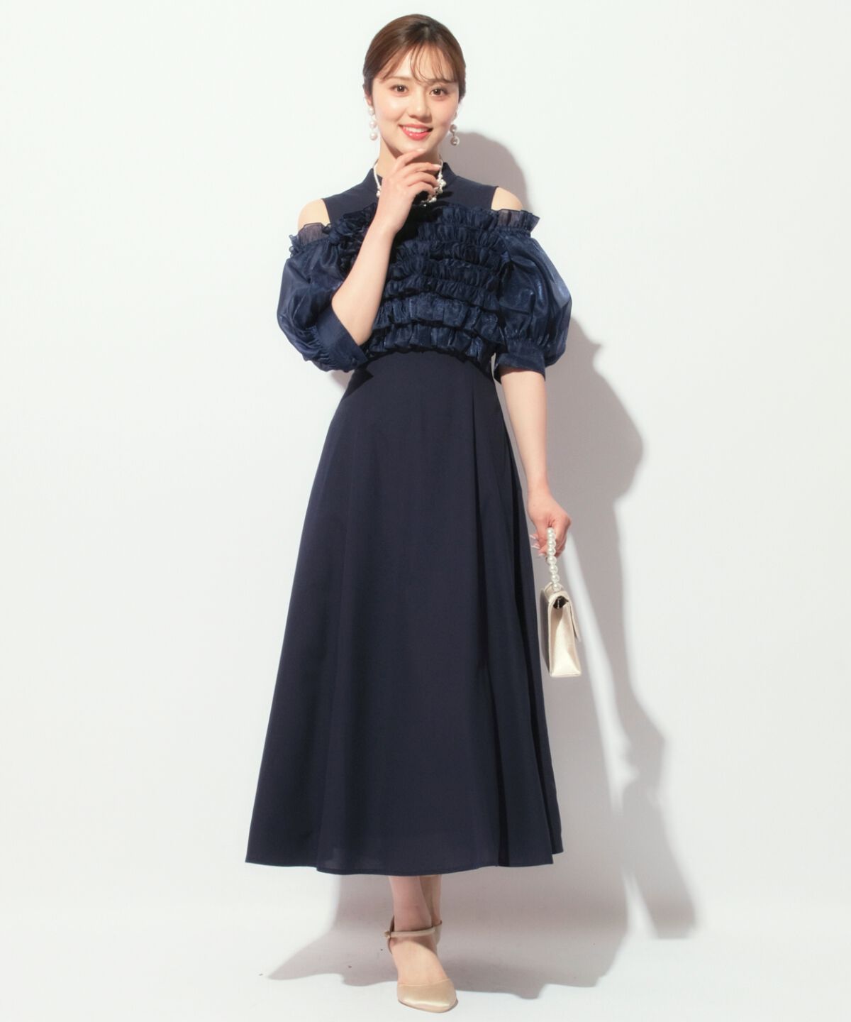 WILLSELECTION「オフショル袖ボリュームドレス」|ドレス|