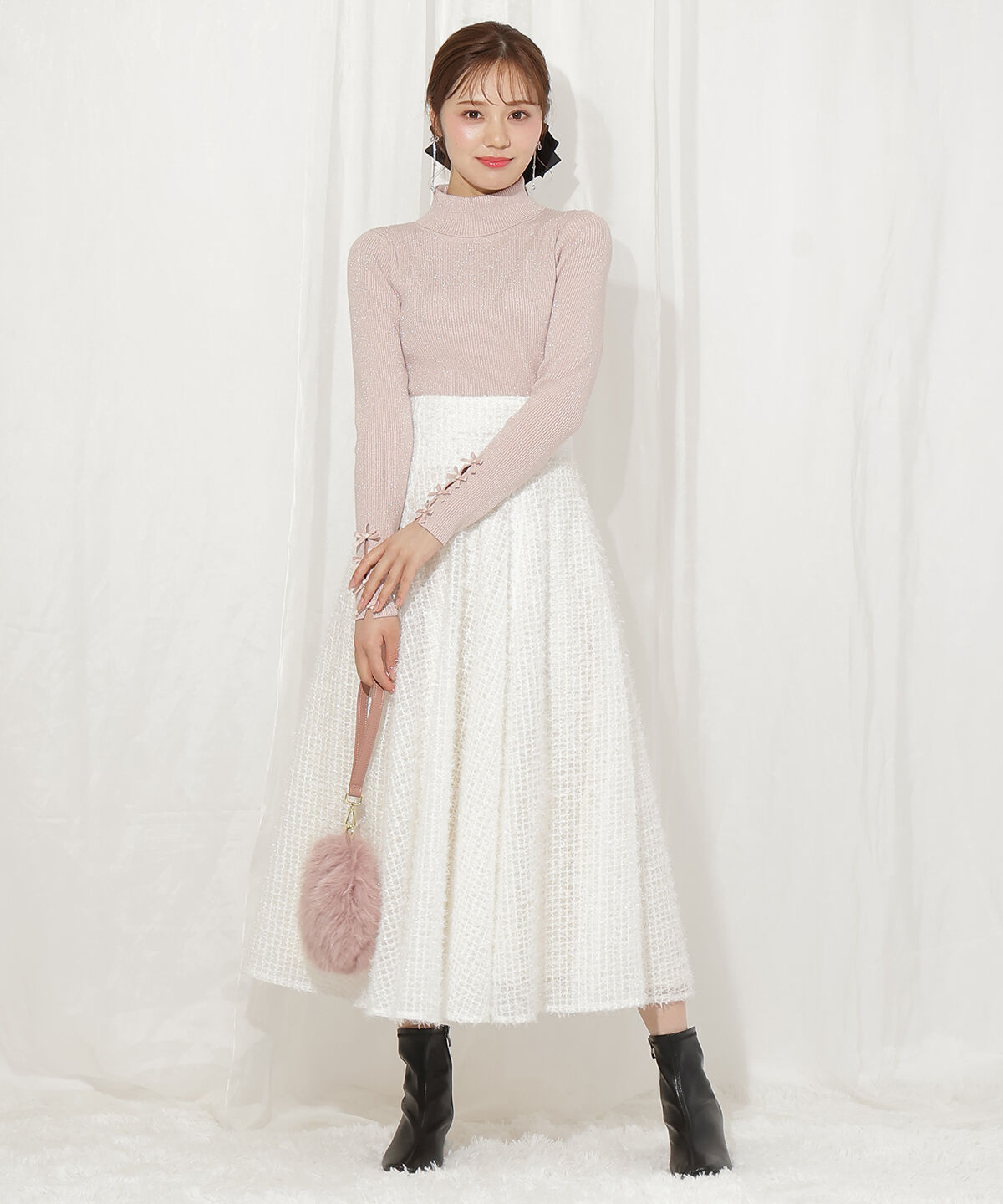 WILLSELECTION「袖リボンタートルニット」|ニット・セーター|