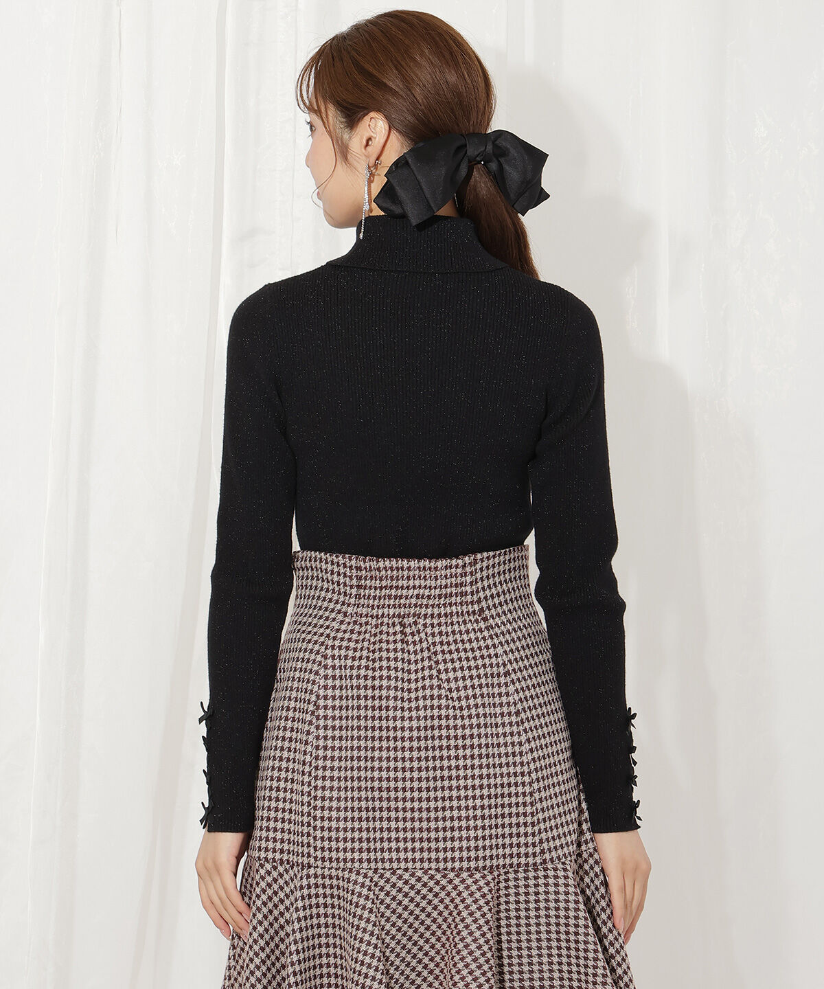 WILLSELECTION「袖リボンタートルニット」|ニット・セーター|