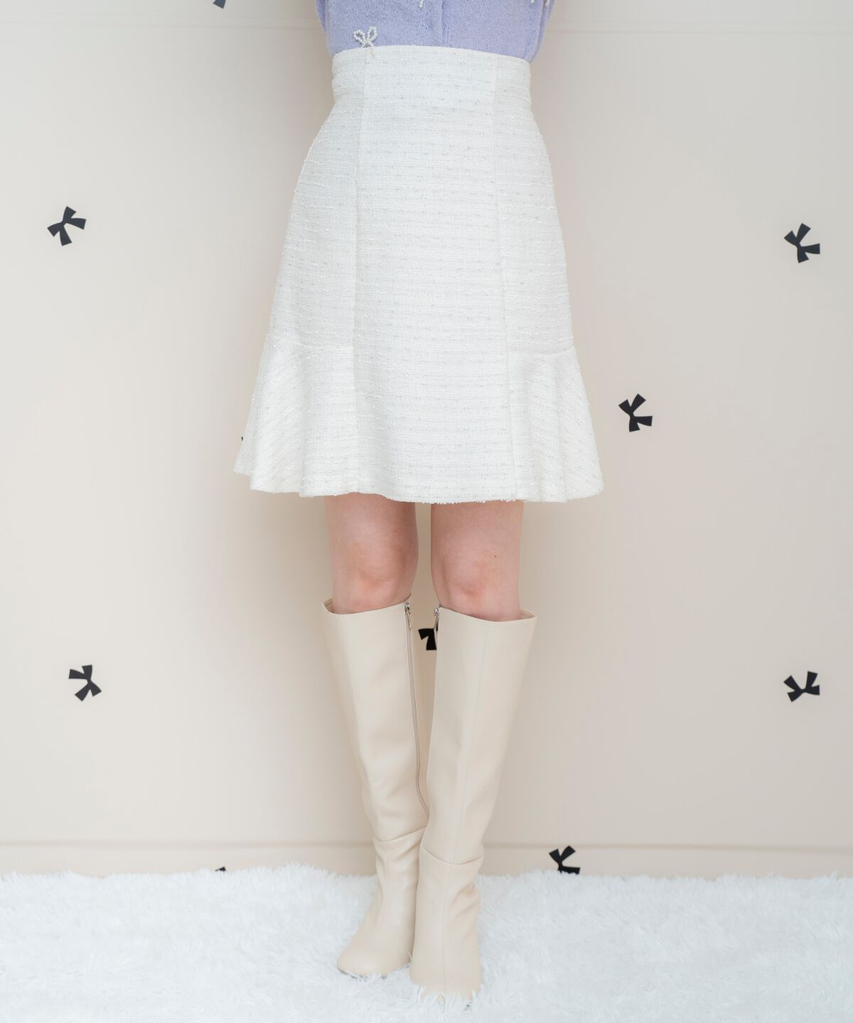 WILLSELECTION「ラメツイードフレアヘムミニスカート」|フレア|