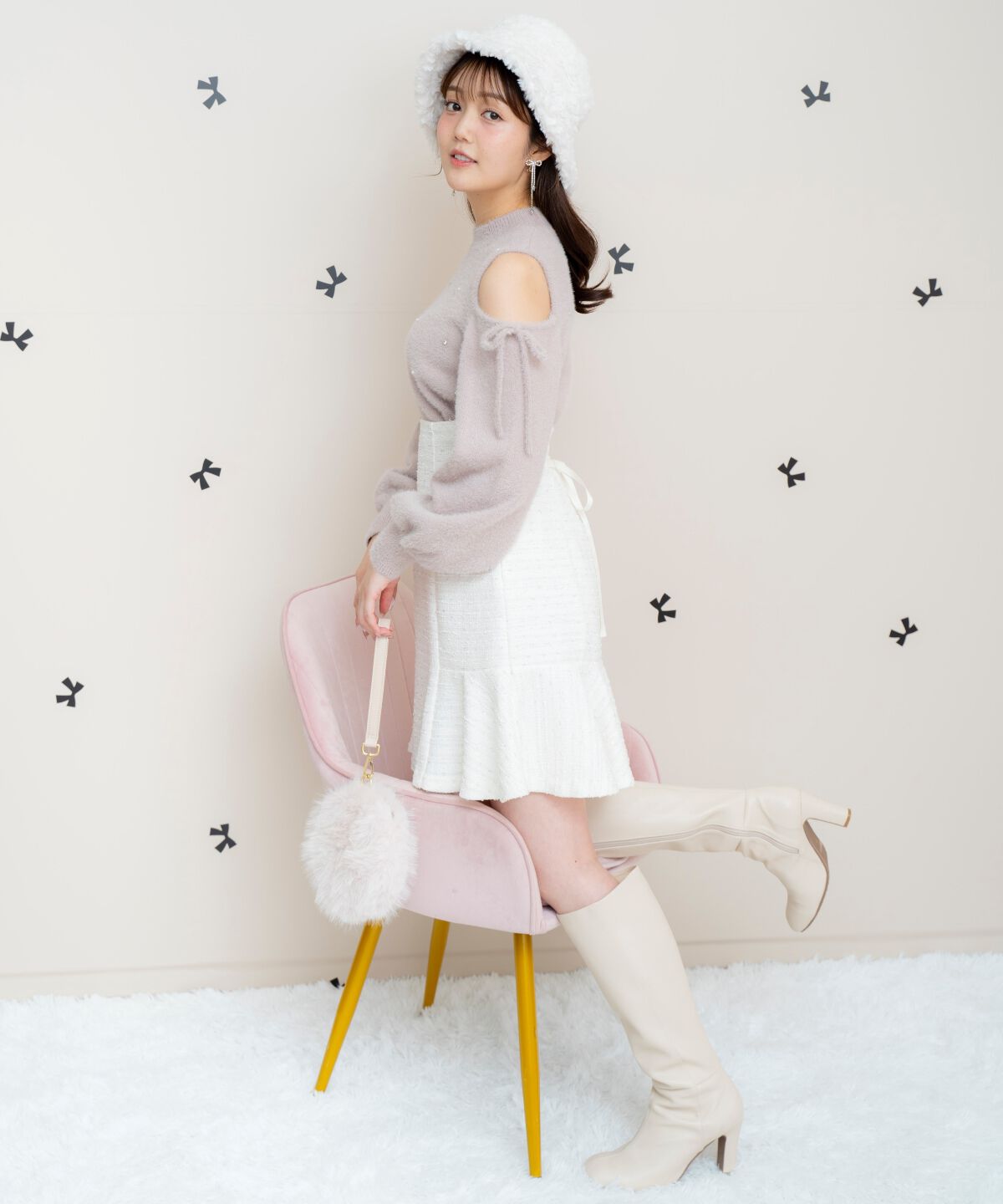 WILLSELECTION「ラメツイードフレアヘムミニスカート」|フレア|