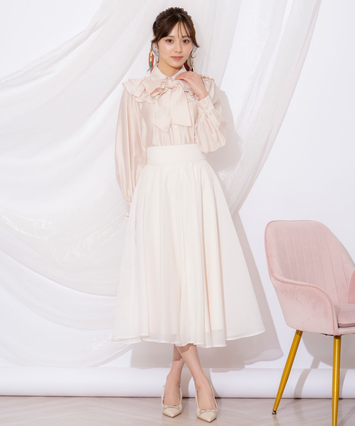 WILLSELECTION「ギャザーフリルボウタイブラウス」|シャツ・ブラウス|