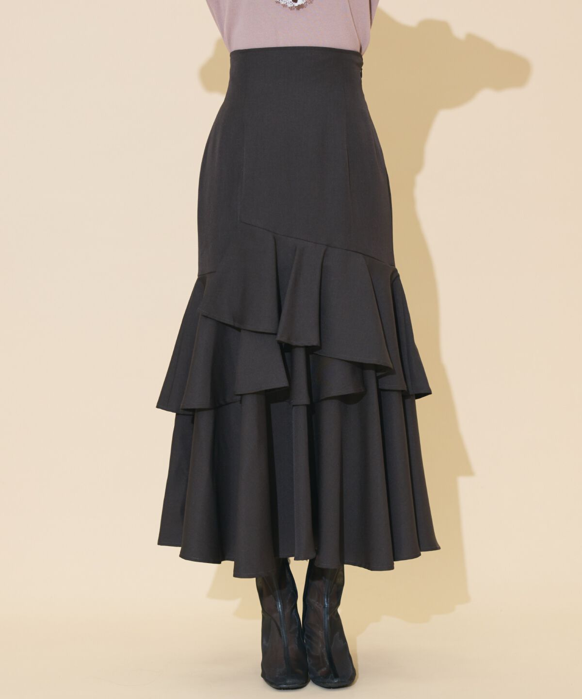 WILLSELECTION「アシメレイヤードハイウエストスカート」|フレア|