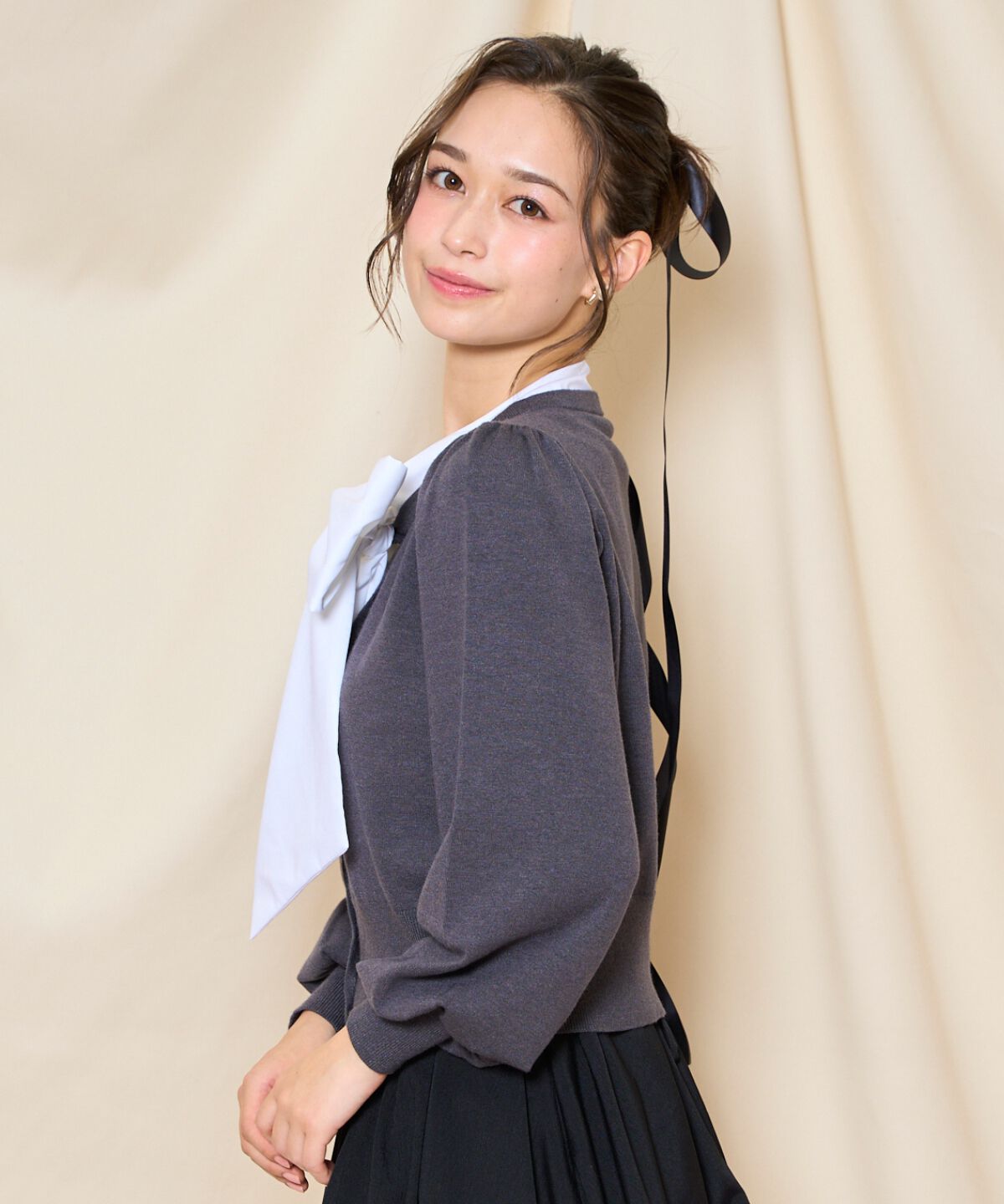 WILLSELECTION「リボンドッキングプルオーバー」|ニット・セーター|