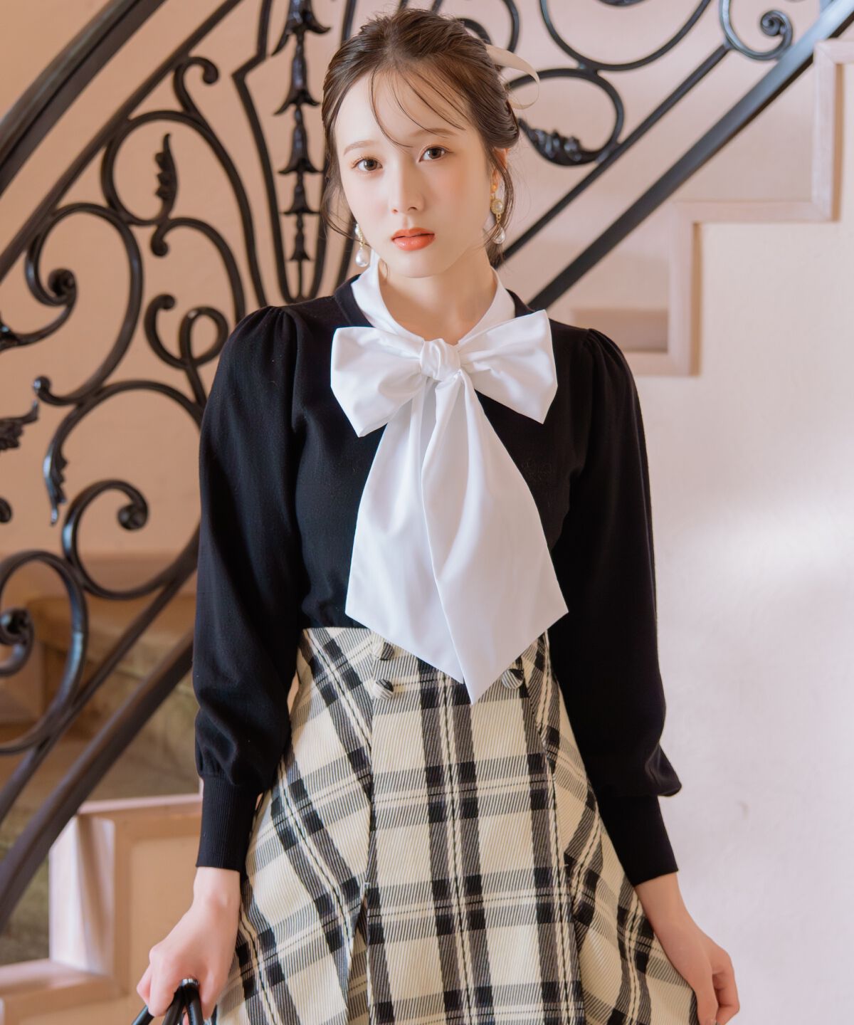 WILLSELECTION「リボンドッキングプルオーバー」|ニット・セーター|