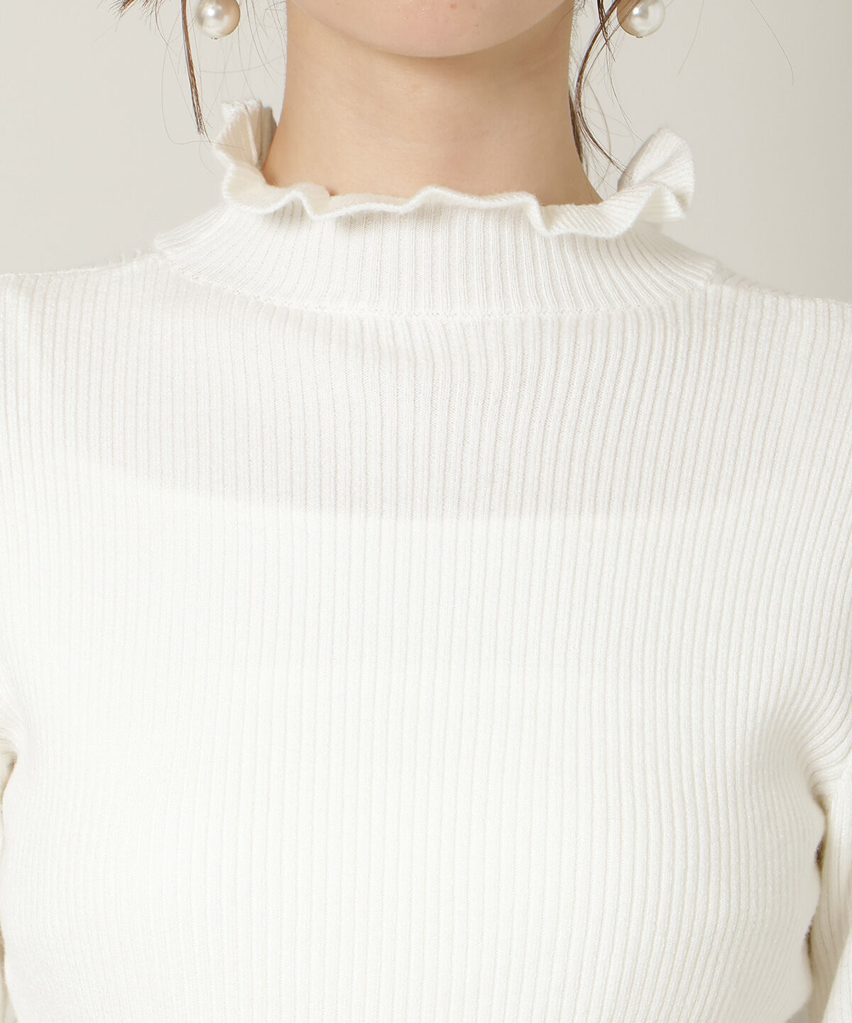 WILLSELECTION「フリルネックプルオーバー」|ニット・セーター|