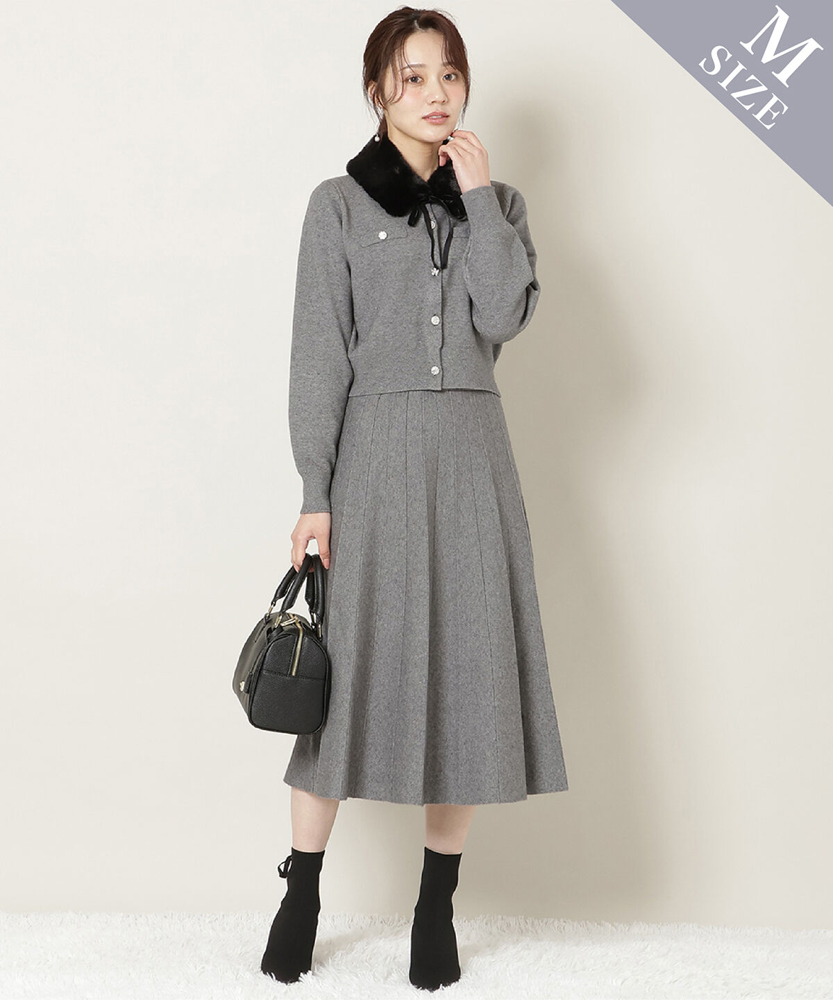 WILLSELECTION「ファーティペット付きニットSETUP」|ワンピース|