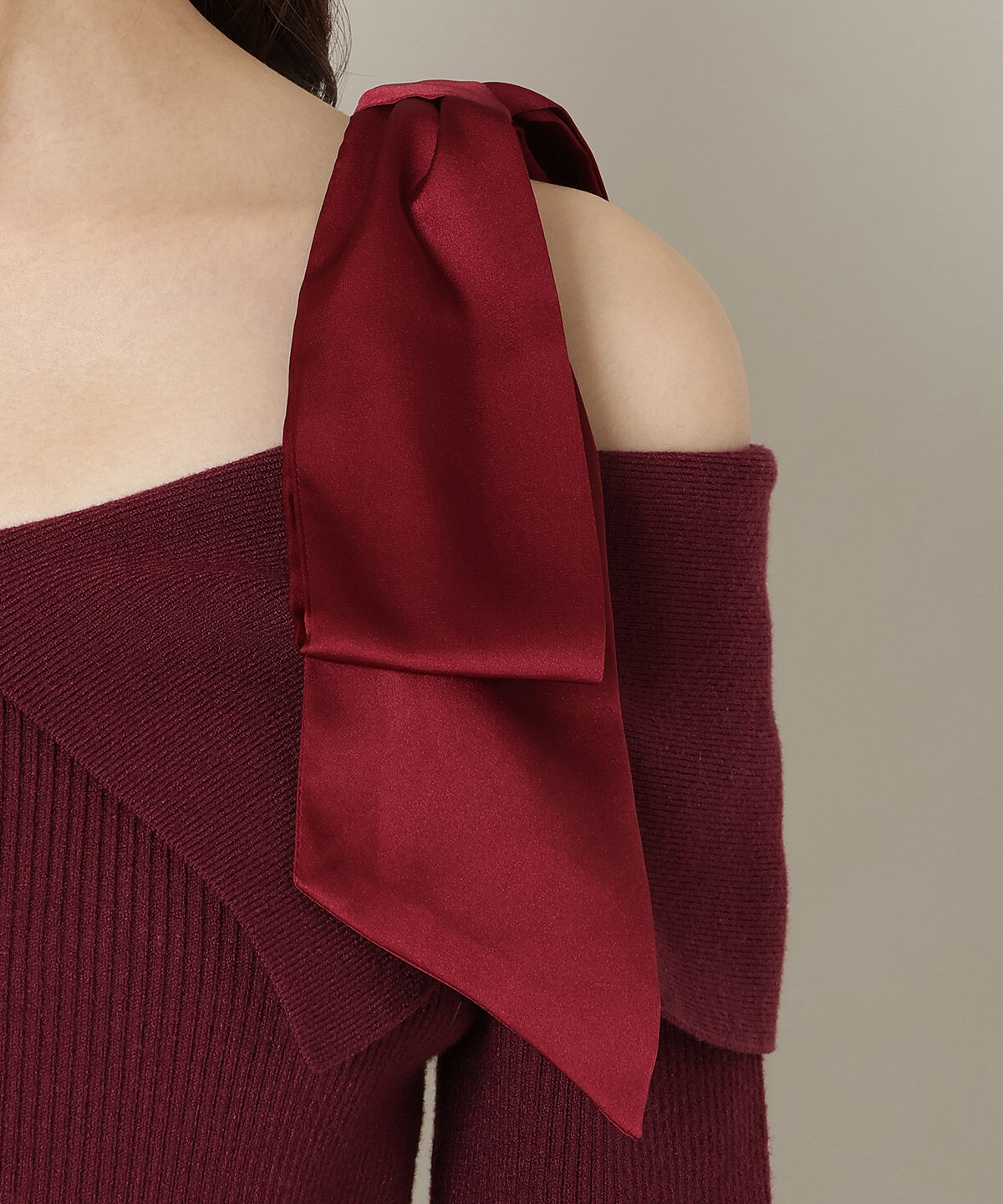 WILLSELECTION「リボンオフショルニットプルオーバー」|ニット・セーター|