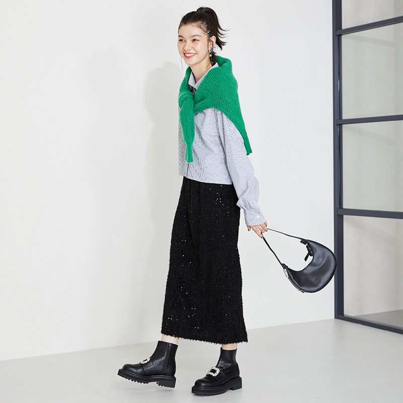 ORiental TRaffic「ビジューモチーフタンクソールブーツ/31432」|ショートブーツ|