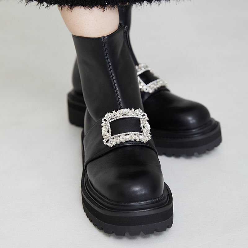 ORiental TRaffic「ビジューモチーフタンクソールブーツ/31432」|ショートブーツ|