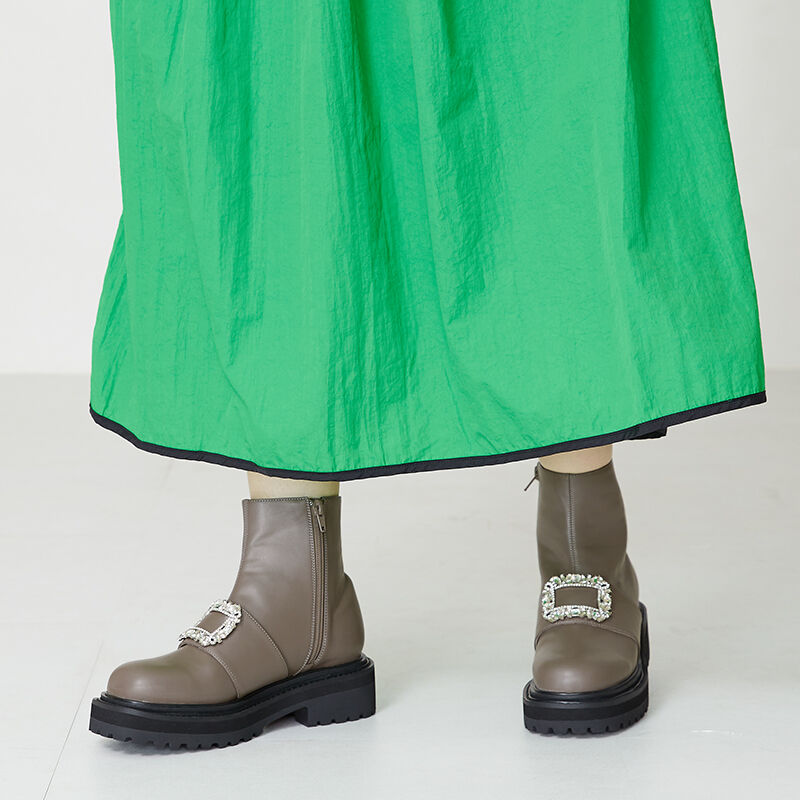 ORiental TRaffic「ビジューモチーフタンクソールブーツ/31432」|ショートブーツ|