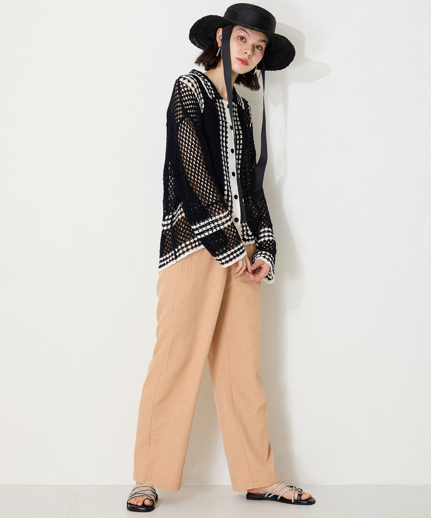 ORiental TRaffic「●2025春夏新作●ラインストーンストラップトングサンダル/51232 サンダル トング 人気 フェミニン」|サンダル|