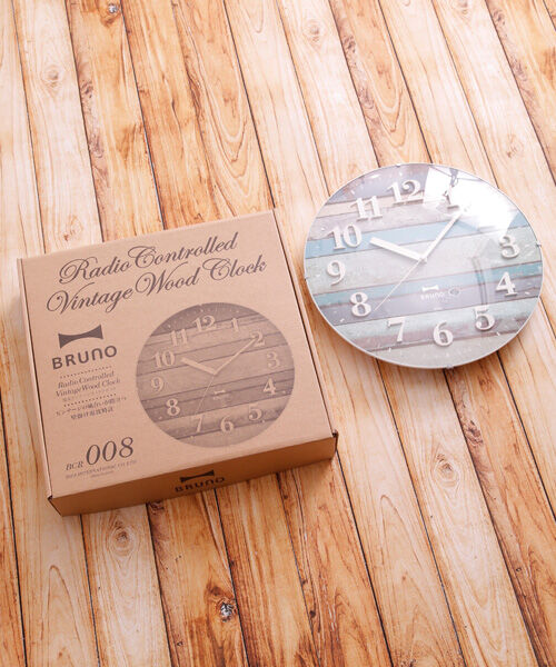 BRUNO「電波ビンテージウッドクロック」|クロック・置時計|