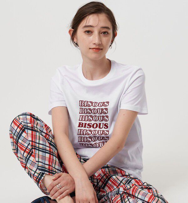 UNITED ARROWS「＜Les Petits Basics＞BISOUS プリントTシャツ」|Tシャツ・カットソー|WHITE