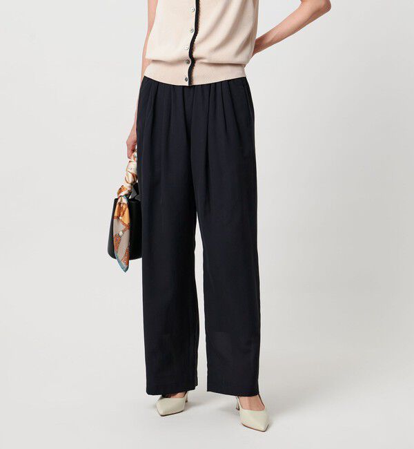 UNITED ARROWS「シアー イージー ワイド パンツ ‐ウォッシャブル‐」|チノ|NAVY