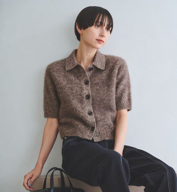 UNITED ARROWS「フォックスカシミヤ ショートスリーブ ポロニット」|ニット・セーター|