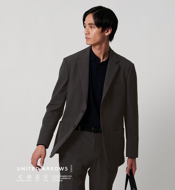 UNITED ARROWS「ドビー シングル 2ボタン シングル テーラードジャケット UA COZY ウォッシャブル 2WAYストレッチ はっ水 」|スーツ|DK.GRAY