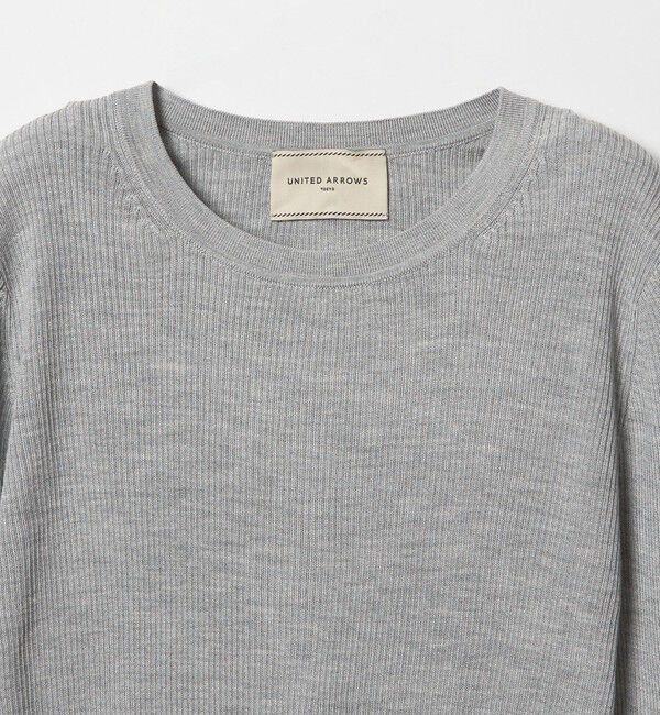 UNITED ARROWS「シルク リブ クルーネック ニット」|ニット・セーター|