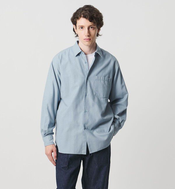 UNITED ARROWS「カリビアーナミルズ ブラッシュド レギュラーカラーシャツ」|シャツ・ブラウス|LT.BLUE