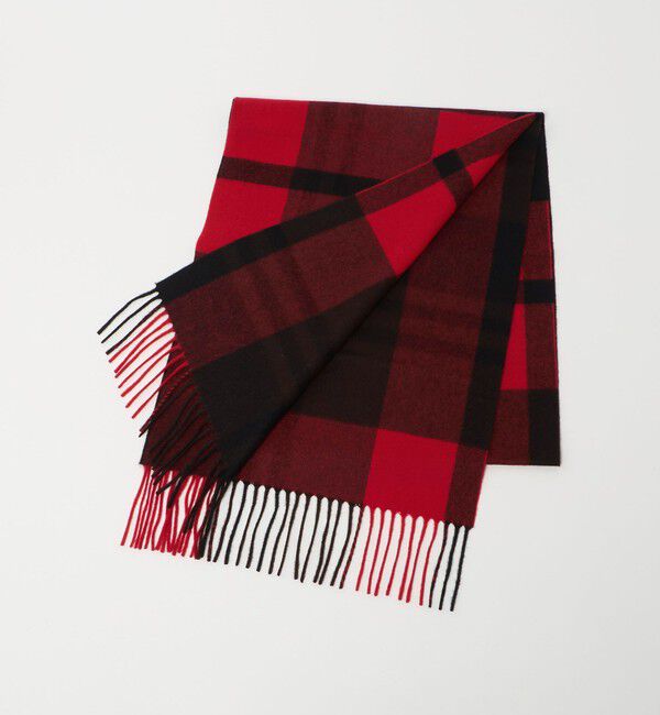 UNITED ARROWS「【別注】＜Joshua Ellis＞ブラックウォッチ マフラー」|マフラー|RED