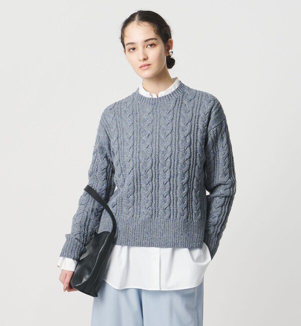 UNITED ARROWS「ミックス カラー ケーブル プルオーバー ニット」|ニット・セーター|